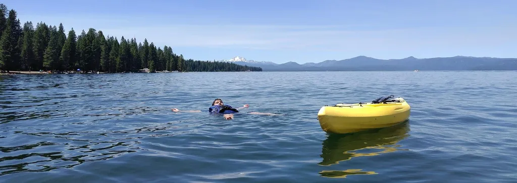 Hunter Kayaking in Lake Almanor